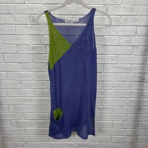 Curio New‎ York Linen Blend Asymmetric Tunic Tank Top Womens M Coastal Atsy